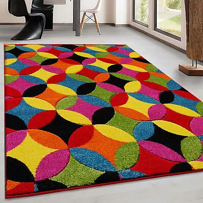 Modern Hand Carved Area Rug Multi Rug Living Room Bedroom Kitchen Floor Door Mat • £13.95