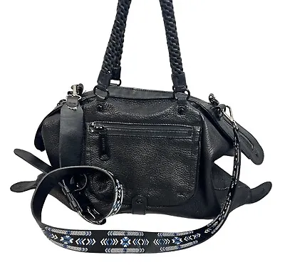 JOY GRYSON Olivia Black Textured Leather Purse Shoulder Strap Bag • $75