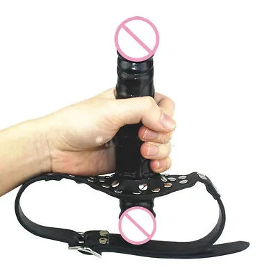 Double Ended Plug Gag Silicone Open Mouth Gag Oral Strap Harness BDSM Bondage • $14.99