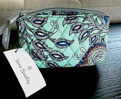 Vera Bradley Cosmetic Bag Case In Fan Flowers Mirror Attached *retired Pattern* • $25