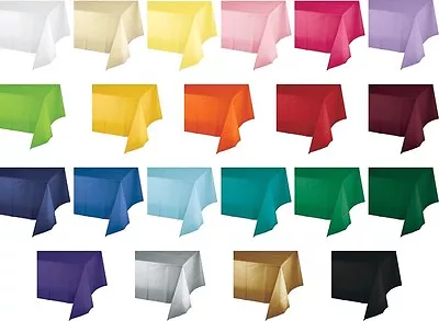  54  X 108  Plastic Table Covers - Heavy Duty Disposable Tablecloths 8ft. Long • $6.25