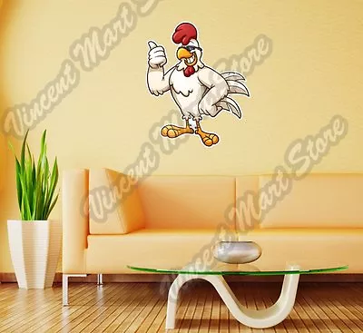 Chicken Rooster Cock Sunglasses Cartoon Wall Sticker Room Interior Decor 22 X22  • $19.99