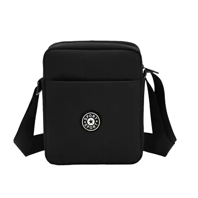 Men's Messenger Bag Waterproof Cross Body Shoulder Utility Travel Work Bag Black • £4.99