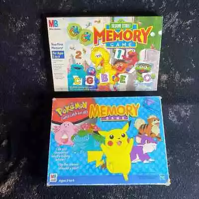 VINTAGE Sesame Street COMPLETE & Pokémon Memory Game INCOMPLETE READ • $15