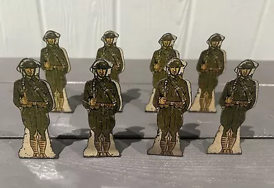 Vintage Marx 1930's Flat Tin Soldiers #5 American Infantry - Lot Of 8 • $40