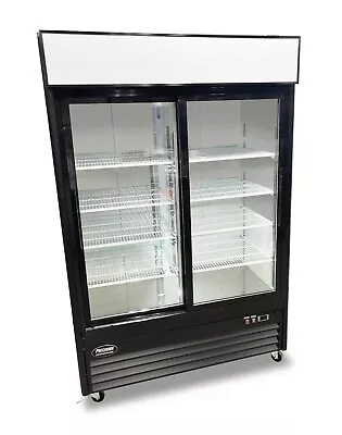 2 Glass Door Refrigerator Double Door Beverage Cooler Sliding Doors Full Size • $1999