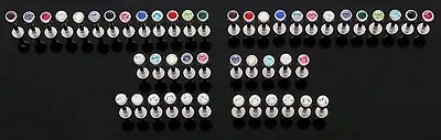 10 14g CZ Gem 5mm Ball Piercing Labrets Monroe Lip Rings Wholesale Lot 5/16  Bar • $10.99