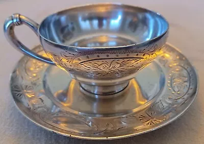 Meriden B. Company Silverplated Coffee Cup And Saucer • $28