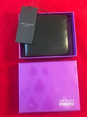 £35.99 • Buy BNIB TED BAKER InvesTED Black Contrast Edge Leather Internal BiFold Wallet
