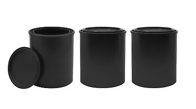 3PK Quart Size Black All-Plastic (Polypropylene) Paint Cans With Lids - HBARSCI • $17.99