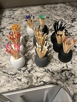 Concrete Matchstick/Toothpick Holder.  Striker Pad On The Bottom 3 Colors  • $11