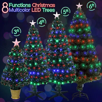 £49.78 • Buy Pre Lit Fibre Optic Christmas Tree Xmas Decor LED Lights Bushy Trees 4ft & 6ft