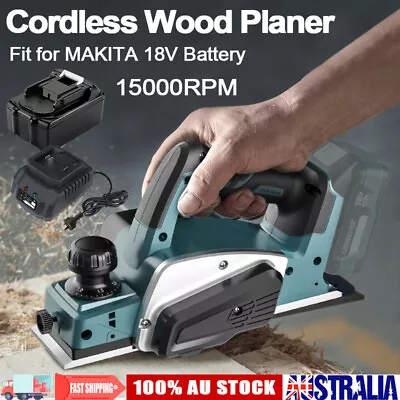 Cordless Electric 82MM Wood Planer Handheld Plane Battery Charger For Makita 18V • $109.99