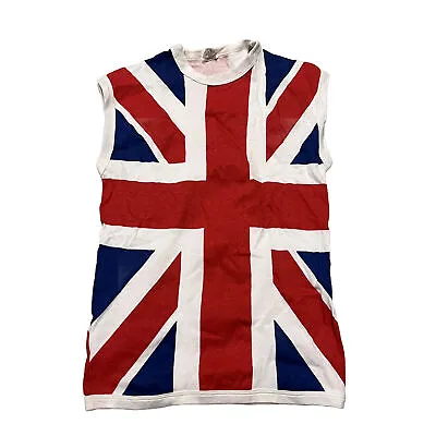 Vintage 80s Fame London Union Jack Rave Punk T Shirt Mens S Def Leppard Style • $99