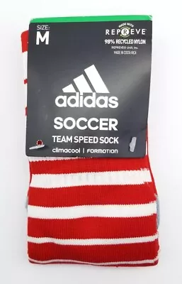 Adidas Team Speed OTC Soccer Socks Red White NEW Mens - M • $12