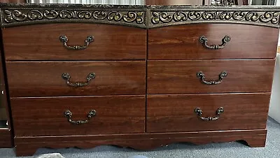 Cherry Brown Dresser And Mirror • $150