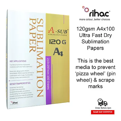 £16.75 • Buy A SUB Premium Sublimation Paper 120g A4 100 Sheets Best For Epson EcoTank Cricut