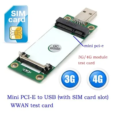 Mini PCI-e Wireless To USB Adapter Card With SIM Card Slot For 3G 4G WWAN Module • $9.50