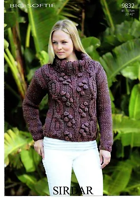 £2.48 • Buy Sirdar Big Softie Knitting Pattern For Sweaters 9832