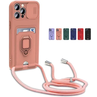 $9.39 • Buy Lanyard Phone Case For IPhone 15 14 13 12 11 Pro Max XS XR 7 8 Plus Wallet Cover