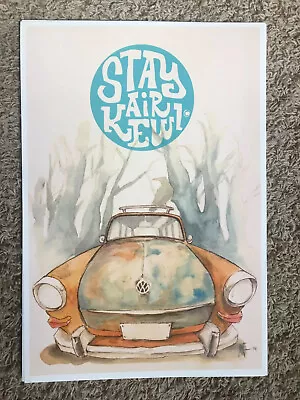 Volkswagen Squareback Poster 2014 STAY AIR KEWL Watercolor Art VW • $29.98