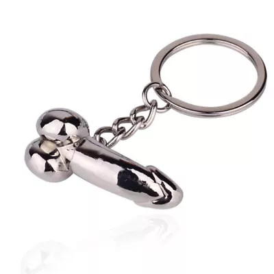 Funny Men Penis Metal Car Keychain Key Chain Keyring Keyfob Silver Lovers Gift • $4.32