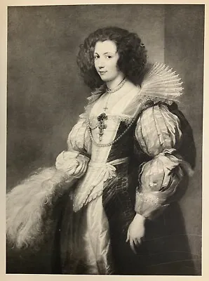 Portrait Maria Luigia De Tassis By Sir Anthony Van Dyck 1905 Mezzotint Art Print • $149.99