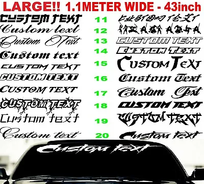 Custom Sticker Decal Car Sign Window Full Windscreen LARGE BIG 1100mm Banner • $25