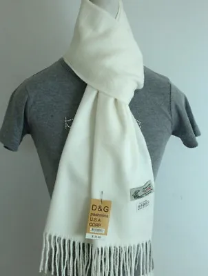 DG Men's Winter Scarf.Warm.Solid White Cashmere Feel Soft*Unisex • $9.99