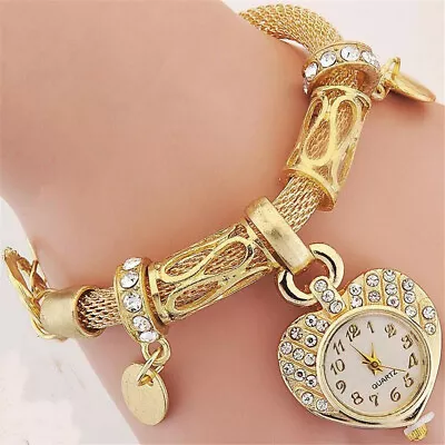 New Bracelet Wrist Watch For Woman Silver Gold Bangle Band Crystal Lady Fashion • $10.73