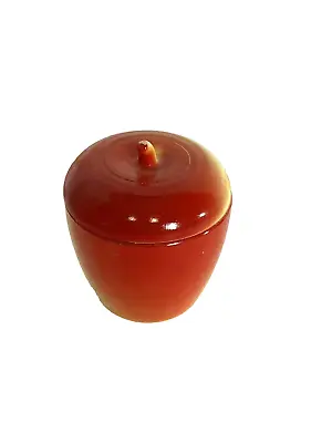 Vintage Hazel Atlas Apple Jar Milk Glass With Lid Jam Jelly Kitchen Container • $25.49