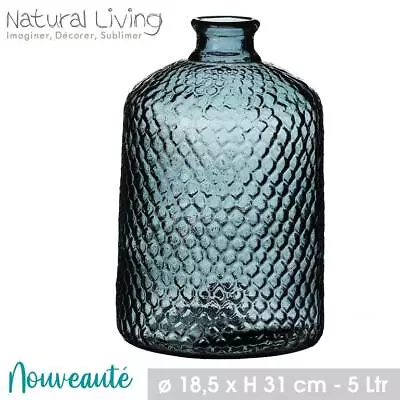 Sarena Vase In Recycled Glass 5L Dark Clear Colour • £16.99