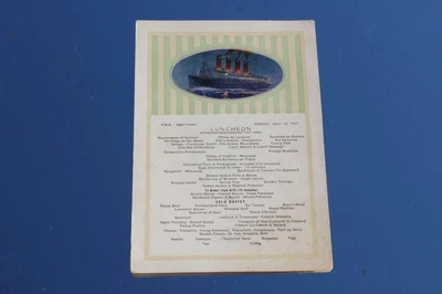 £45 • Buy Cunard Line Rms Aquitania Beautifully Illustrated Portrait Menu July 18 1921