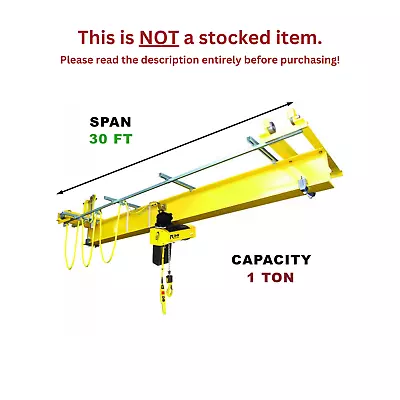 R&m Qlp 1 Ton 30' Span Under Running Single Girder Overhead Push Crane Kit • $6070