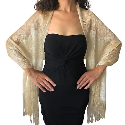 Central Chic Shimmer Sparkly Shawl Stole Scarf Wrap For Weddings Proms Parties • £8.95