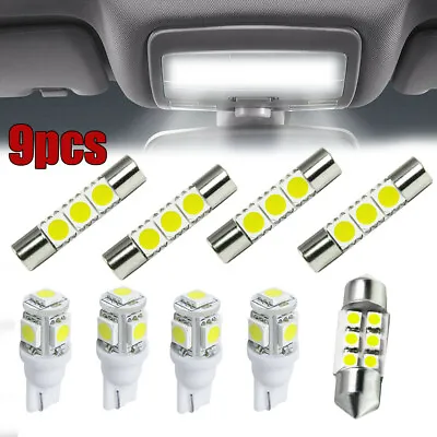 $5.47 • Buy 9x White LED Car Interior Lights Parts For Car License Plate Light Map Dome Lamp