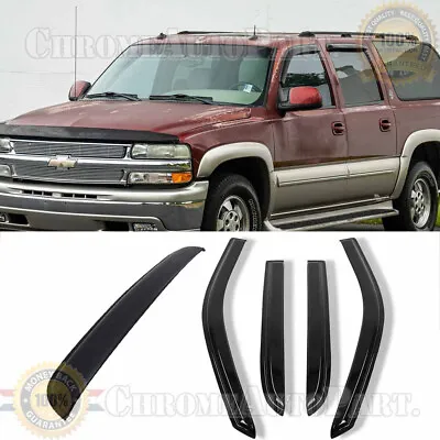 Window Visor Rain Vent Guards Sunroof Moon Visor Fit 00-2006 Chevy Suburban 1500 • $74.23