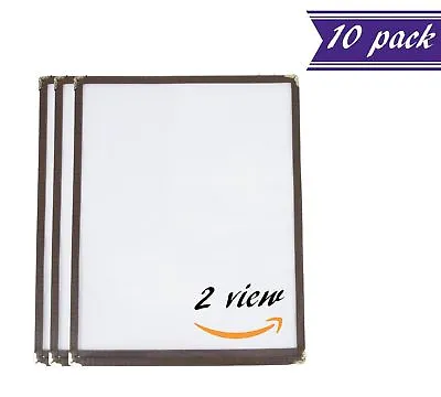 (10 Pack) Single Menu Covers Brown 8.5 X 11-inches Insert 2 View • $30.88