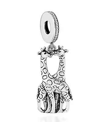 CLOSING DOWN SALE Brand New Sterling Silver Giraffes Life Partners Dangle Charm • £14.99