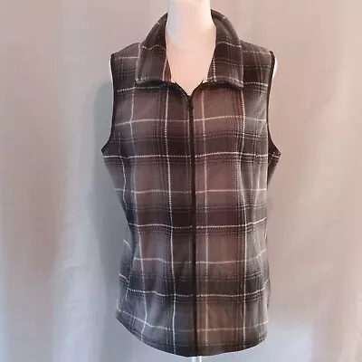 Made For Life Women's Plaid Flannel Vest Soft Size Large • $15.95