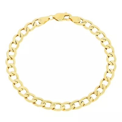 10K Yellow Gold 6.5mm Italian Curb Cuban Link Chain Bracelet Mens Women 7  8  9  • $236.98