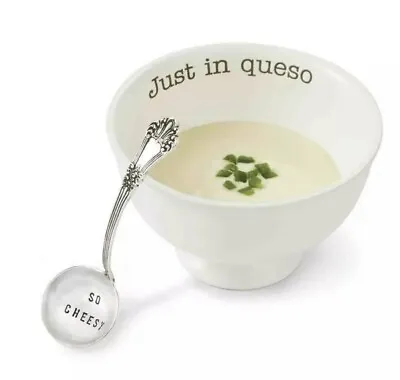Mud Pie Home Circa Collection Just In Queso Mexican Dip Bowl Spoon Serving Set • $20