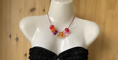 £3.99 • Buy M&S Chunky Bead Necklace Multicolour Clear Beads~ Colourful Costume Jewellery