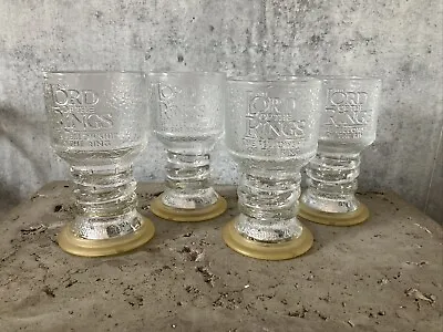 Complete Set Of 4 Lord Of The Rings Fellowship Of The Ring Light Up Goblets 2001 • £45.61