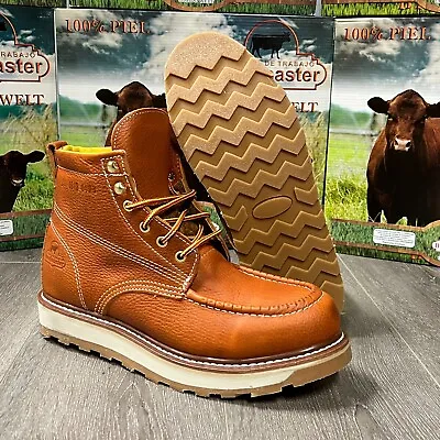 Mens Work Boots Moc Toe Beefmaster Dual Sole Oil Resistant Full Grain Leather • $79.99