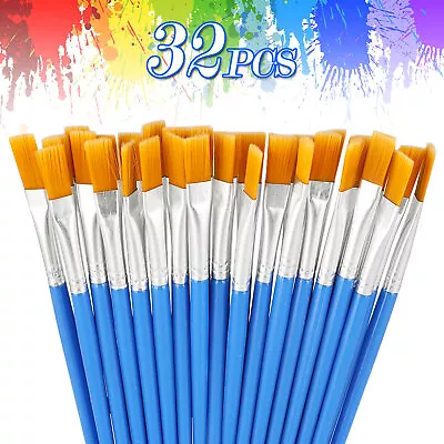 32Pcs Artist Paint Brushes Kit Acrylic Flat Oil Watercolor Painting Craft Model • $8.48