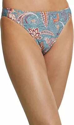 ESPRIT Women's South Beach Mini Brief Bikini Bottoms Blue Floral Size 16 • £6.50