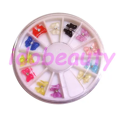 Bow Tie  With Gem In Wheel Nail Art Deco Design Craft Nails 12 Gems • $4.72