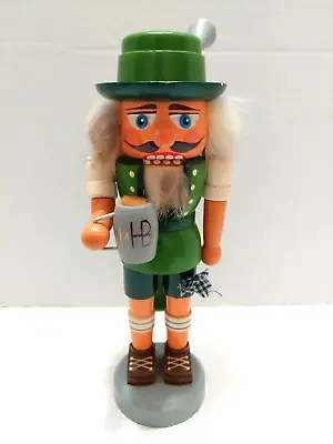 Rosenthal German Nutcracker Green Bavarian Drinker HB Beer 10” Nut Cracker Vtg • $19.95