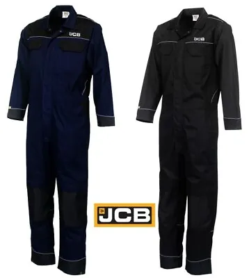 JCB Trade Coveralls Mens Knee Pad Heavy Duty Overalls Boilersuit Work Mechanics • £41.95